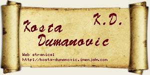 Kosta Dumanović vizit kartica